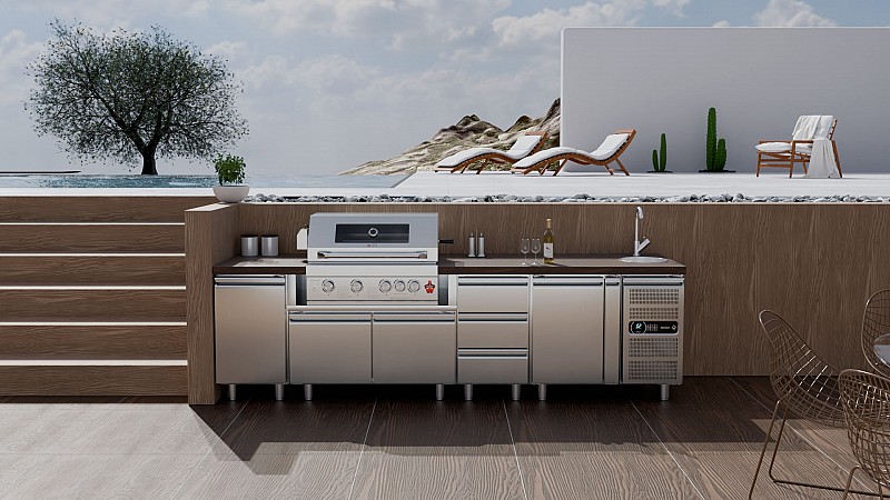 BBQ Inox Cabinet w/ Three Drawers - no counter
